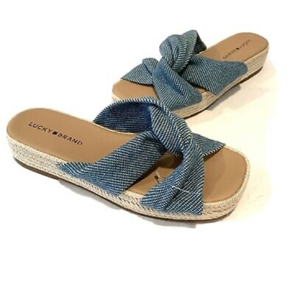 ✨HP✨NWOT✨Lucky Brand Twist Espadrille Slide Sandals✨